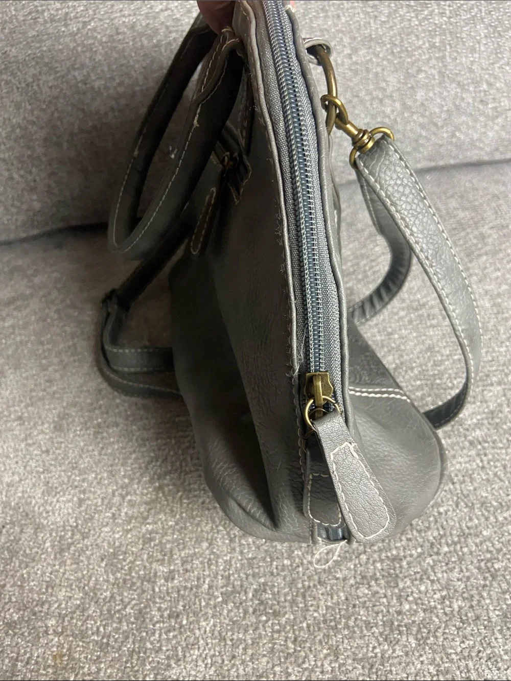 Stone Mountain Accessories Gray Paisley-Embossed Shoulder Satchel